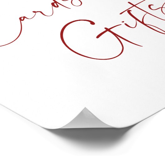 Elegante rode poinsettia Kaarten en geschenken bru Poster (Hoek)