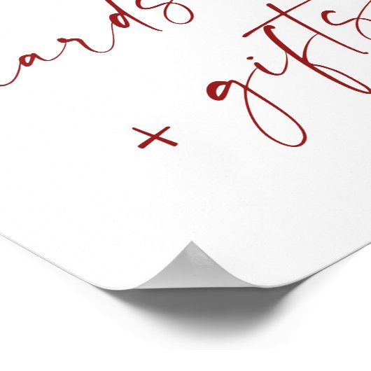 Elegante rode poinsettia Kaarten en geschenken bru Poster (Hoek)