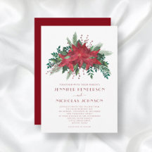 Elegante Rode Poinsettia Kerst Huwelijk 