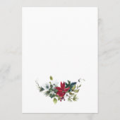 Elegante Rode Poinsettia Kerst Huwelijk Menu (Achterkant)