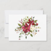 Elegante Rode Poinsettia Kerst Huwelijk RSVP (Achterkant)