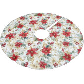 Elegante Rode Poinsettia Kerst Kerstboom Rok (Gekanteld)