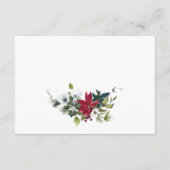 Elegante rode poinsettia kerstbruiloft details informatiekaartje (Achterkant)