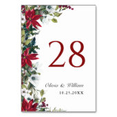 Elegante rode poinsettia Kerstbruiloft Kaart (Voorkant)