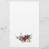 Elegante rode poinsettia kerstbruiloft menu (Achterkant)