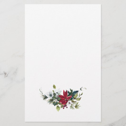 Elegante rode poinsettia kerstbruiloft menu (Achterkant)