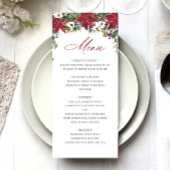 Elegante rode poinsettia Kerstbruiloft Menu