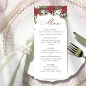 Elegante rode poinsettia Kerstbruiloft Menu