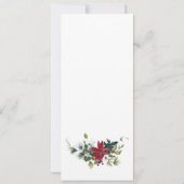 Elegante rode poinsettia kerstbruiloft menu kaart (Achterkant)