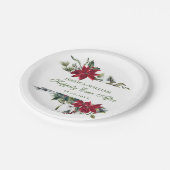 Elegante rode poinsettia Kerstbruiloft Papieren Bordje (Gekanteld)