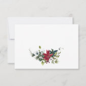 Elegante rode poinsettia Kerstbruiloft RSVP Kaartje (Achterkant)