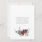 Elegante rode poinsettia Kerstbruiloft Save The Date (Achterkant)
