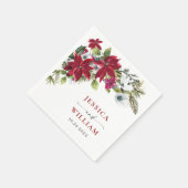 Elegante rode poinsettia Kerstbruiloft Servet (Hoek)