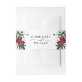 Elegante rode poinsettia Kerstbruiloft Uitnodigingen Wikkel (Voorkant Voorbeeld)