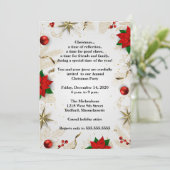 Elegante rode poinsettia kerstfeest kaart (Staand voorkant)