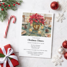 Elegante Rode Poinsettia Kerstmaaltijd
