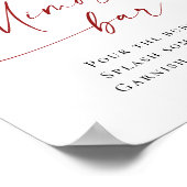 Elegante rode poinsettia mimosa bar bruiloft poster (Hoek)