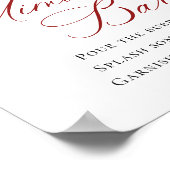 Elegante rode poinsettia mimosa bar bruiloft poster (Hoek)