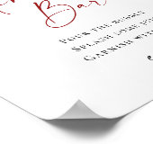 Elegante rode poinsettia mimosa bar bruiloft poster (Hoek)