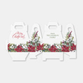 Elegante Rode Poinsettia Prettig Kerstfeest Bedankdoosjes (Uitgevouwen)