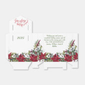 Elegante Rode Poinsettia Prettig Kerstfeest Bedankdoosjes (Uitgevouwen)