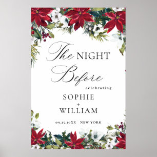 Elegante Rode Poinsettia PROEFHuwelijksdiner Welko Poster