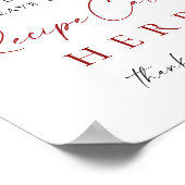 Elegante rode Poinsettia Recept Kaart Vrijgezellen Poster (Hoek)