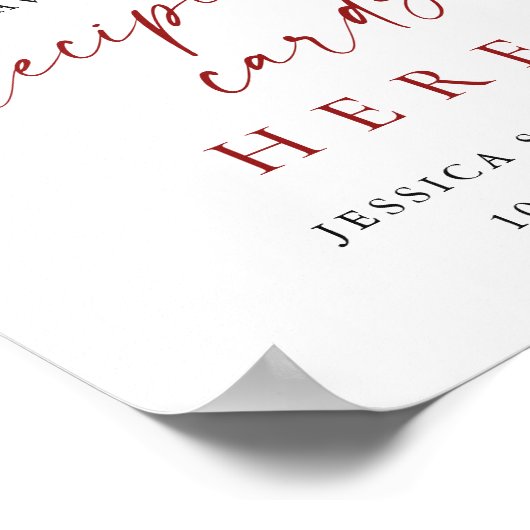 Elegante rode Poinsettia Recept Kaart Vrijgezellen Poster (Hoek)