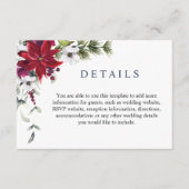 Elegante rode poinsettia Waterverf Details Informatiekaartje (Voorkant)