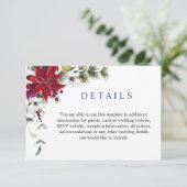 Elegante rode poinsettia Waterverf Details Informatiekaartje (Staand voorkant)