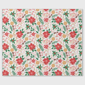 Elegante Rode Poinsettia Winterbes Kerstmis Cadeaupapier