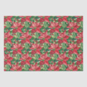 Elegante rode poinsettias kerst tissuepapier (Voorkant)