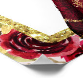 Elegante rode prinses Floral Quinceañera Verjaarda Poster (Hoek)