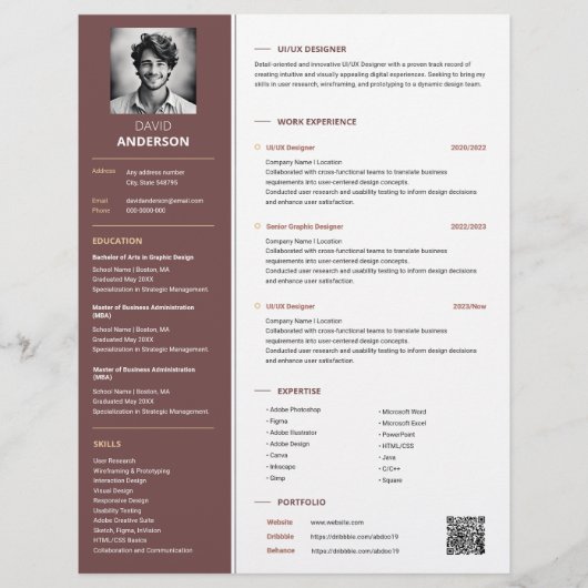 Elegante Rode Professionele Hervat Sjabloon (Voorkant)