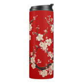 Elegante rode pruimenbloesem thermosbeker (Gedraaid links)
