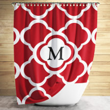 Elegante Rode Quatrefoil Monogram