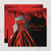 Elegante rode Quinceanera Kaart (Voorkant / Achterkant)