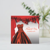 Elegante rode Quinceanera-uitnodigingen Kaart (Staand voorkant)