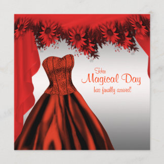 Elegante rode Quinceanera-uitnodigingen Kaart