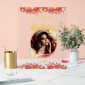 Elegante rode quinceañera viering Spaans Acryl Bord (Huwelijk)