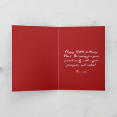 Elegante rode roos 100e verjaardag kaart (Binnen)