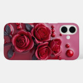 Elegante rode roos 3D bloementelefoonhoes Case-Mate iPhone Case (Achterkant (horizontaal))