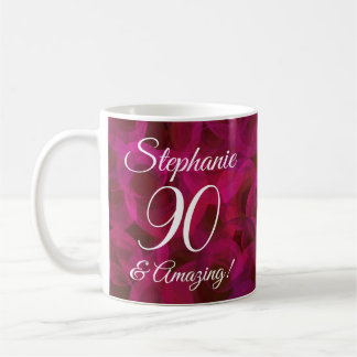 Elegante rode roos 90 en Amazing gepersonaliseerd Koffiemok