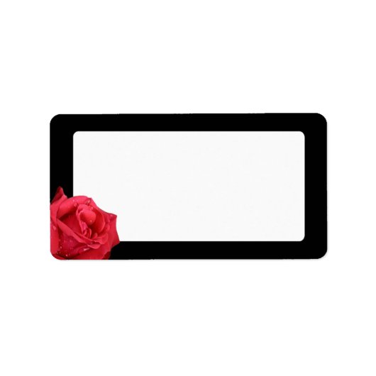 Elegante rode roos Adresetiketten Etiket (Voorkant)