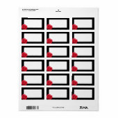 Elegante rode roos Adresetiketten Etiket (Full Sheet)