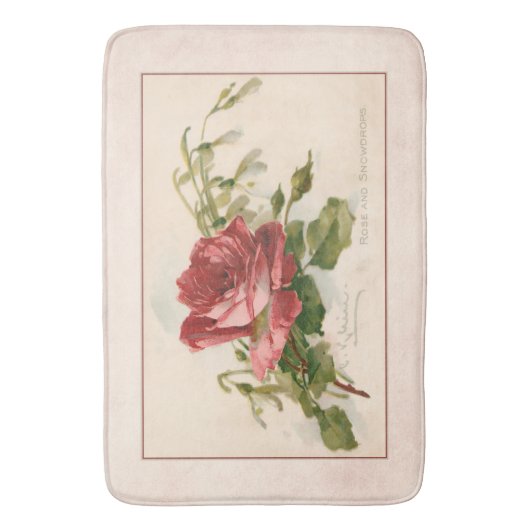 Elegante  rode roos badmat (Voorkant Verticaal)