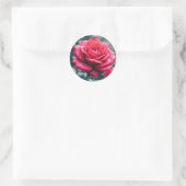 Elegante Rode Roos Bloem Foto Ronde Sticker (Tas)