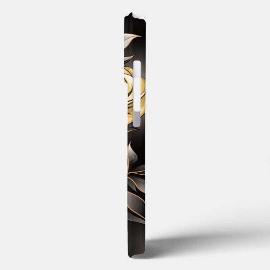 Elegante rode roos bloem goud zwart Case-Mate iPhone case (Achterkant / Links)