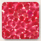 Elegante rode roos bloem harde plastic onderzetter (Voorkant)