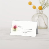 Elegante Rode Roos Bloemen Trouwtafel Nummer Plaatskaartje (Achterkant)